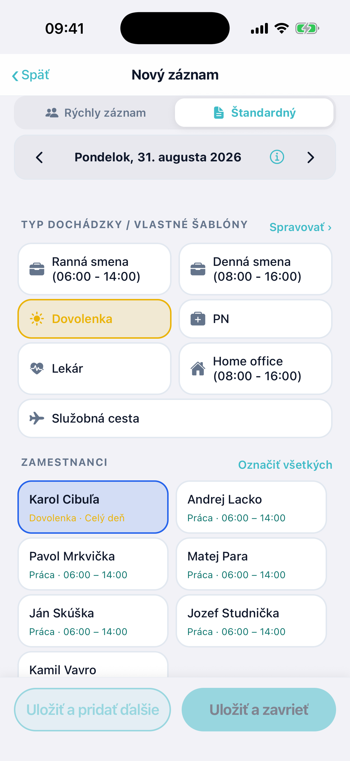 Štandardný záznam